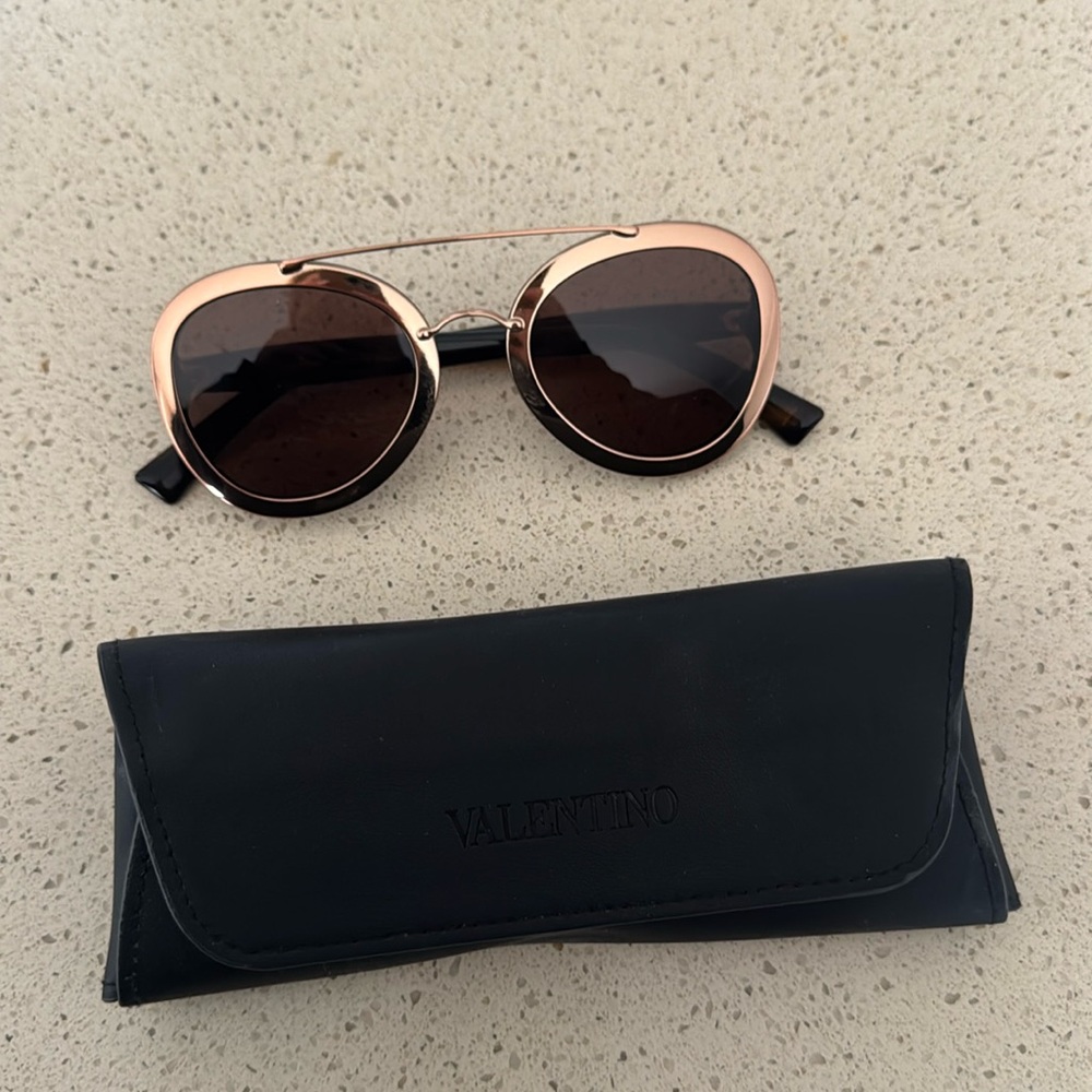 Valentino Gold Aviator Sunglasses VA4014 404720 | MYER